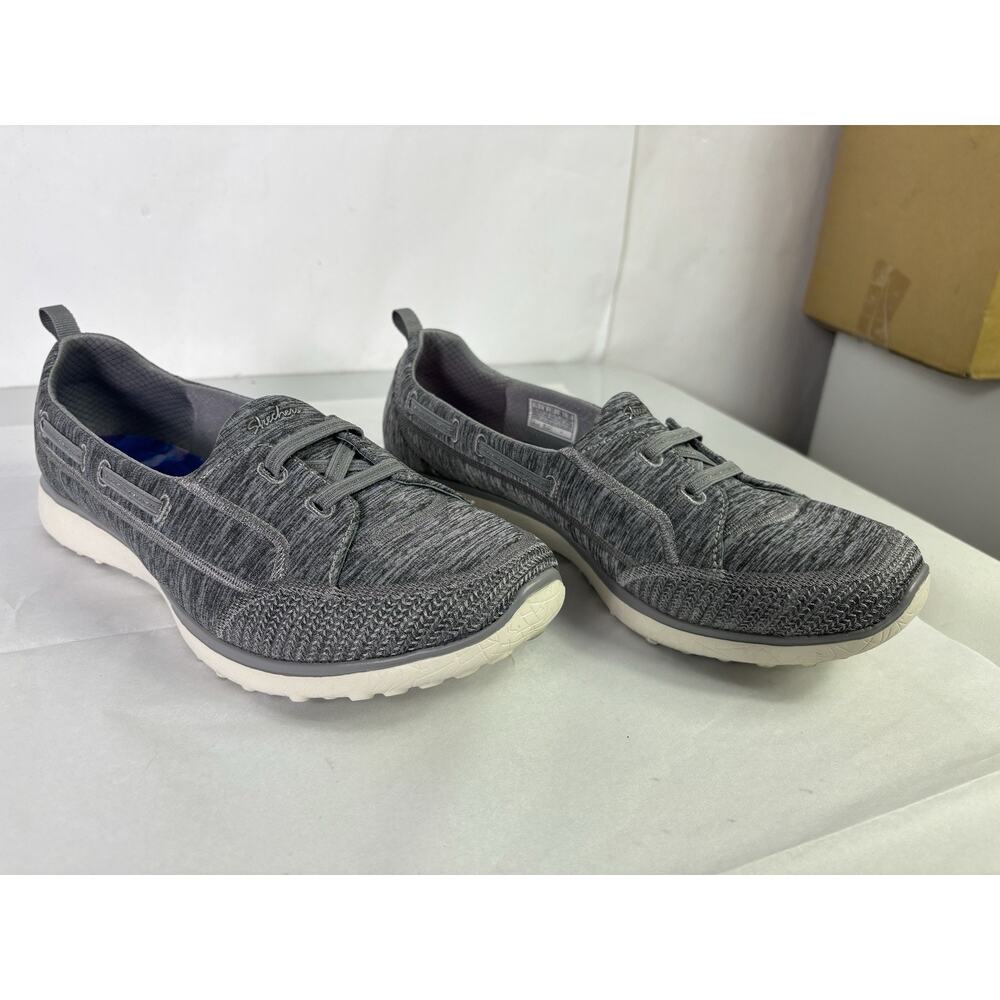 Skechers Womens Size 11 Wide Fit Microburst Topnotch 23317W Gray Casual Shoes
